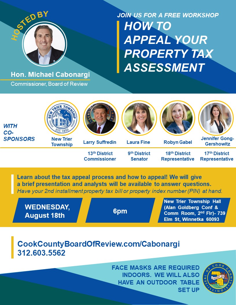 New Trier Property Tax Appeal Workshop 8/18